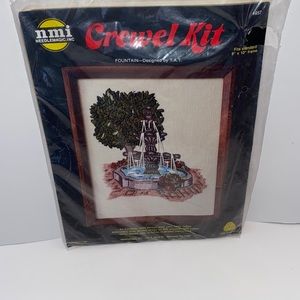 Vintage NMI (NEEDLEMAGIC.INC) Crewel Kit fountain this is a rare find unopened